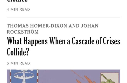 New York Times headline, What Happens When a Cascade of Crises Collide